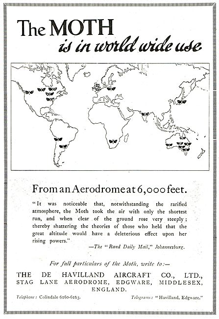De Havilland Moth In World Wide Use                              
