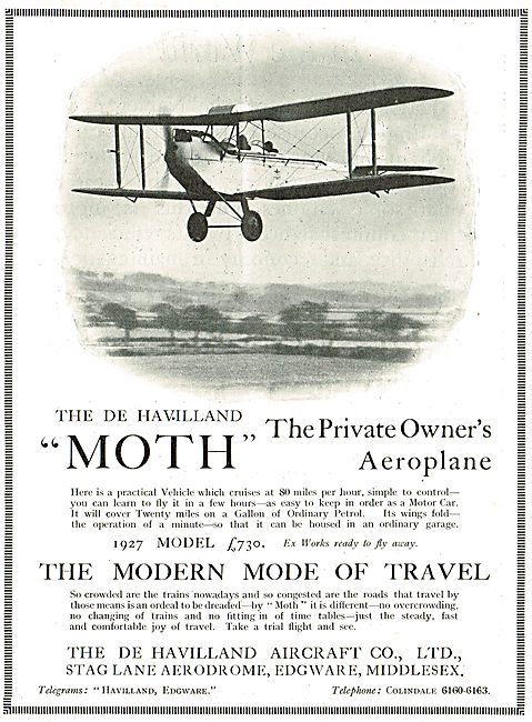 De Havilland Moth For Private Owners                             