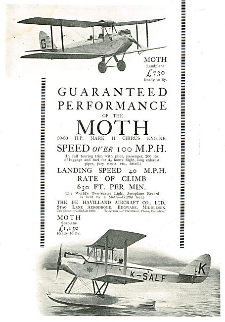 The Guaranteed Performance Of The De Havilland Moth              