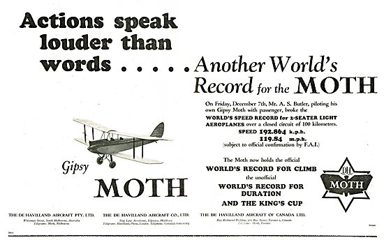 Another World's Record For The De Havilland Gipsy Moth           
