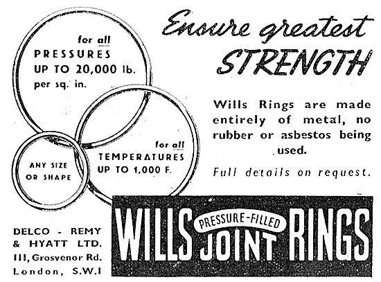 Delco-Remy & Hyatt . Wills Pressure-Filled Joint Rings           