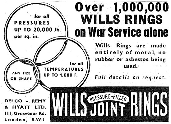 Delco-Remy. Wills Pressure Filled Joint Rings                    