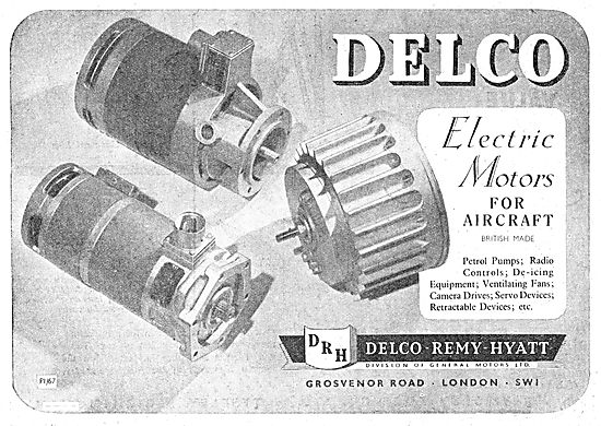Delco Electric Motors For Aircraft                               