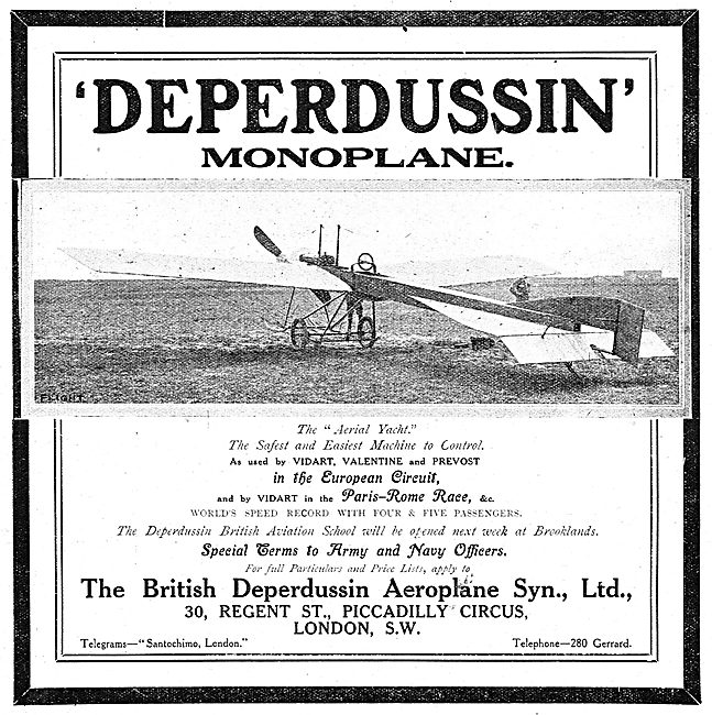 British Deperdussin Monoplane - Aerial Yacht                     