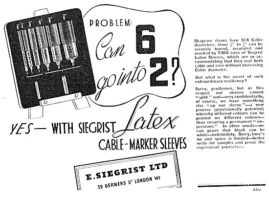 E.Siegrist Latex Electrical Cable Marker Sleeves                 