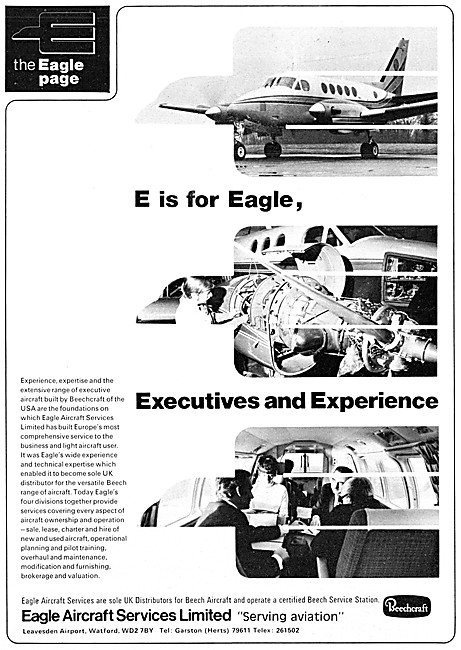 Eagle Aircraft Services. Leavesden. Becchcraft Sales & Service   