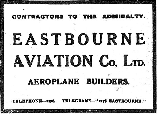Eastbourne Aviation Co - Aeroplane Builders                      
