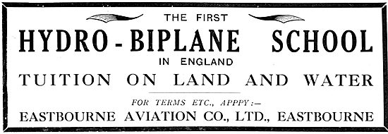 Eastbourne Aviation. Hydro-Biplane Flying School 1913            