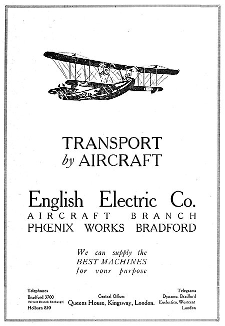 English Electric Transport Aircraft                              