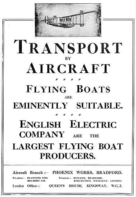 English Electric Phoenix Flying Boats. Dick Kerr                 