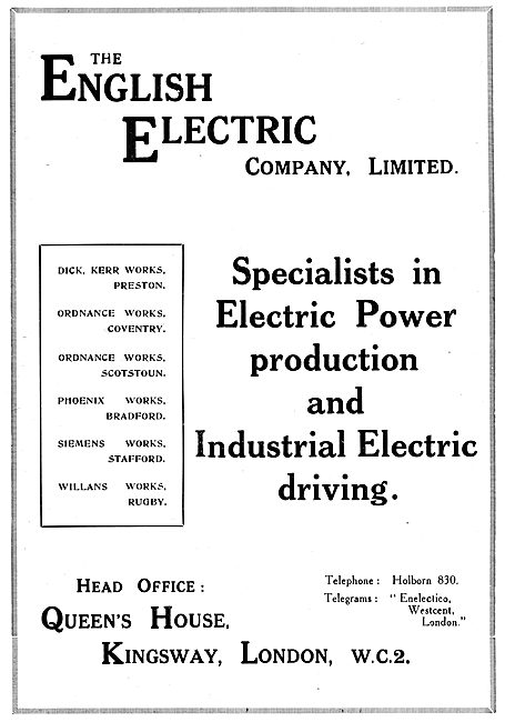 English Electric - Industrial Electric Driving & Power Production