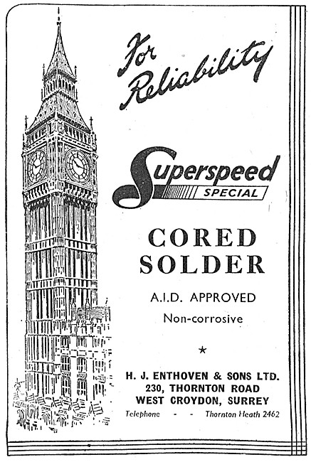 H.J.Enthoven - Superspeed Cored Solder                           