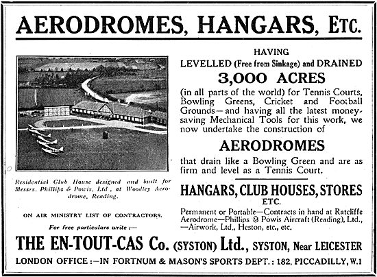 En-Tout-Cas Aerodromes & Hangars - Phillips & Powis Woodley      