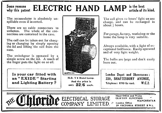 Chloride Exide H.D. Electric Y4 Hand Lamp                        