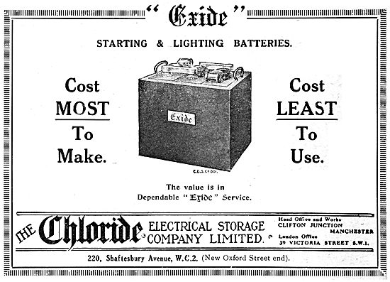 Exide Accumulators. Exide Starting & Lighting Batteries          