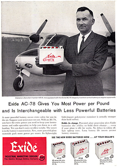 Exide Aircraft Batteries - Exide AC-78 Battery                   