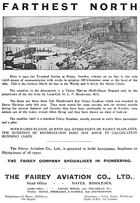 Fairey Seaplanes & Amphibians 1920                               