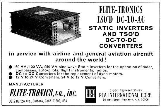 Flite-Tronics Staic Inverters                                    