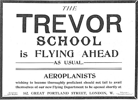 The Trevor School For Aeroplanists: 162 Portland St London W     