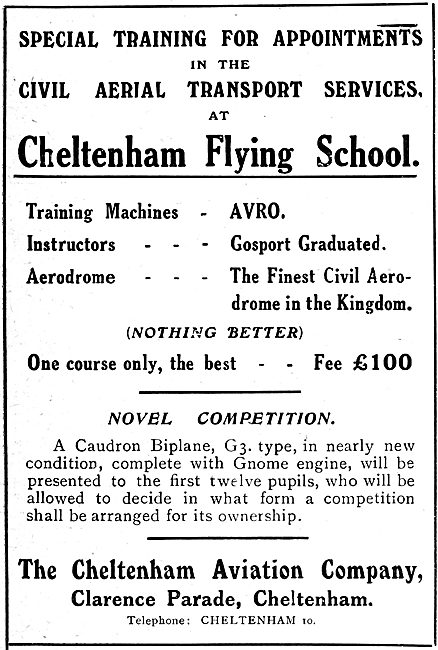 Cheltenham Flying School 1919                                    