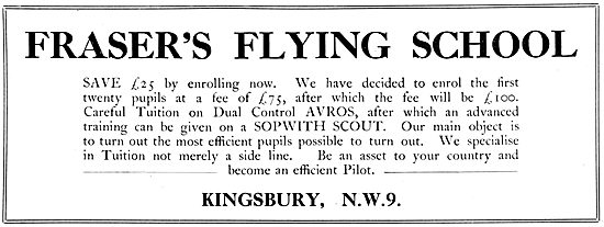 Fraser's Flying School 1922. Sopwith Scout                       