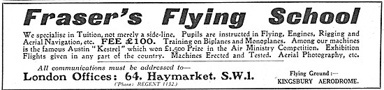 Frasers Flying School Kingsbury Aerodrome                        