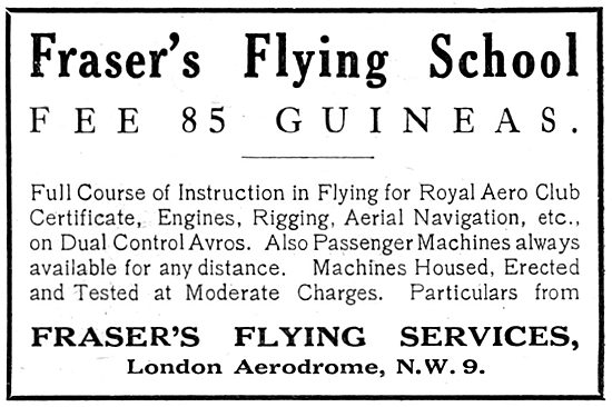 Fraser's Flying School - London Aerodrome Hendon                 