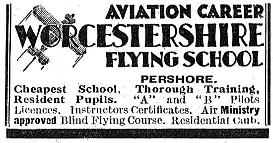 Worcestershire Flying School Pershore                            