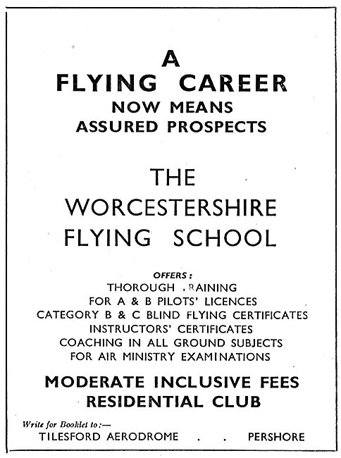 The Worcestershire Flying School - Tilesford Aerodrome Pershore  