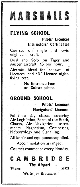 Marshalls Flying School Cambridge 1947                           