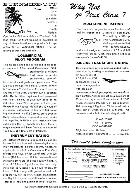 Burnside-Ott Aviation Training Centre 1969 Advert                