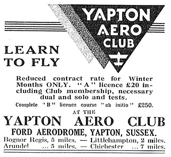 Yapton Aero Club - Ford Aerodrome, Yapton, Sussex                