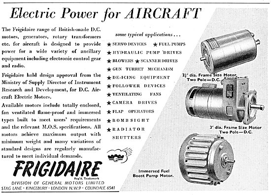 Frigidaire Electrical Power For Aircrafty                        