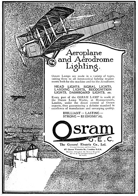 General Electric Co. G.E.C.  Airfield & Aircraft Lighting 1919   