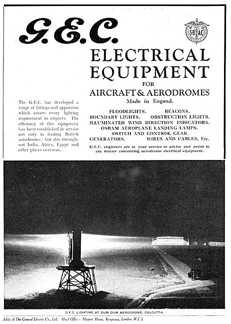 General Electric GEC Electrical Equipment - Aircraft & Aerodromes