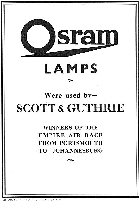 GEC Osram Aircraft Lamps - Scott & Guthrie                       