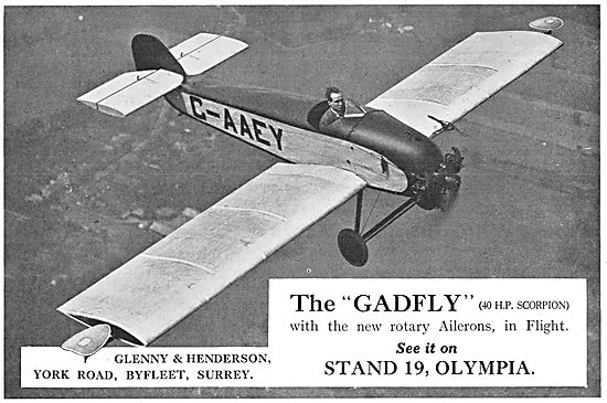 Glenny & Henderson Gadfly G-AAEY -  Pearson Rotary Ailerons      