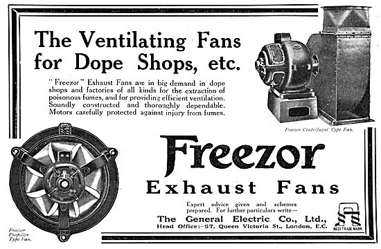 General Electric Co. FREEZOR Exhaust Fan For Dope Shops 1915     
