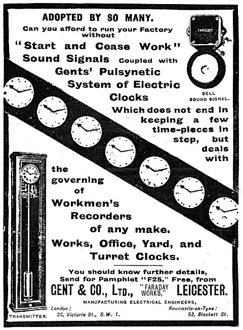 Gent Factory Workers Time Registers. Pulsynetic Electric Clocks  