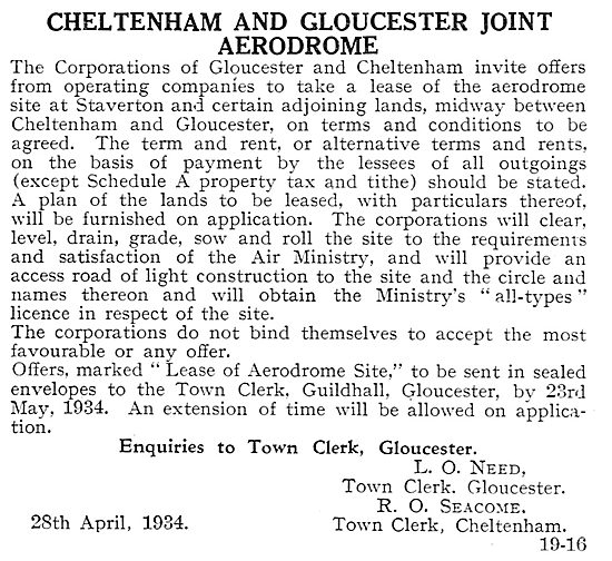 Cheltenham And Gloucester Aerodrome - Corporation                