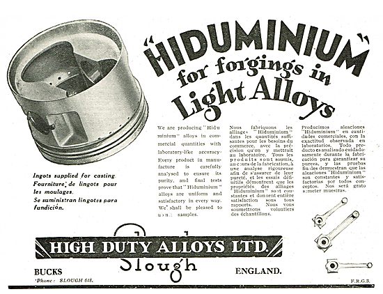 Hiduminium Forging For Light Alloys - High Duty Alloys           