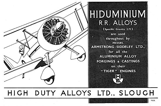 High Duty Alloys - HDA Hiduminium RR Alloys: AS Tiger Engines    