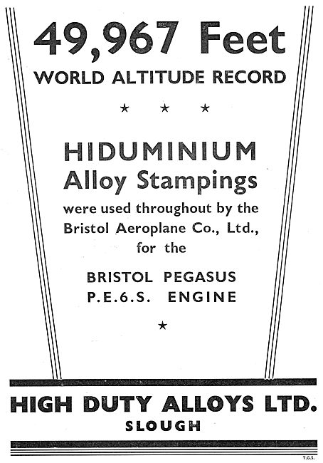 High Duty Alloys - Hiduminium RR Alloy Stampings: Height Record  