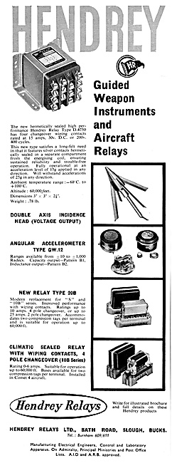 Hendrey Relays For Aircraft:& Missiles 1960                      