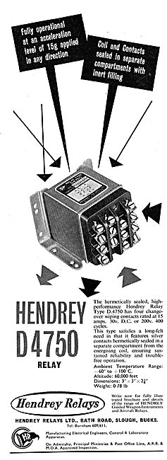 Hendrey Relays For Aircraft: Hendrey D4750 Relay                 