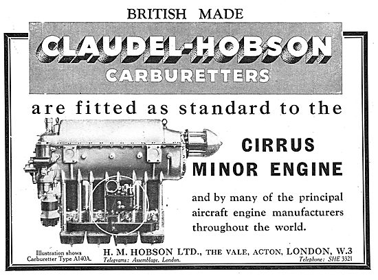Claudel-Hobson Carburetters - Cirrus Minor                       