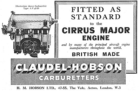 Claudel-Hobson Type AV 48D Carburetter - Cirrus Major            