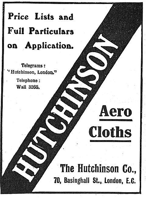 Hutchinson Co Aerocloths 70 Basinghall St London EC              