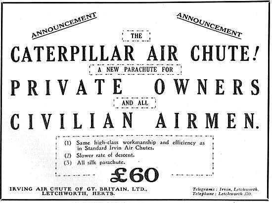 Irvin Air Chutes For Civilian Airmen                             