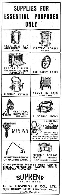 L.G.Hawkins Industrial Electrical Appliances 1942                